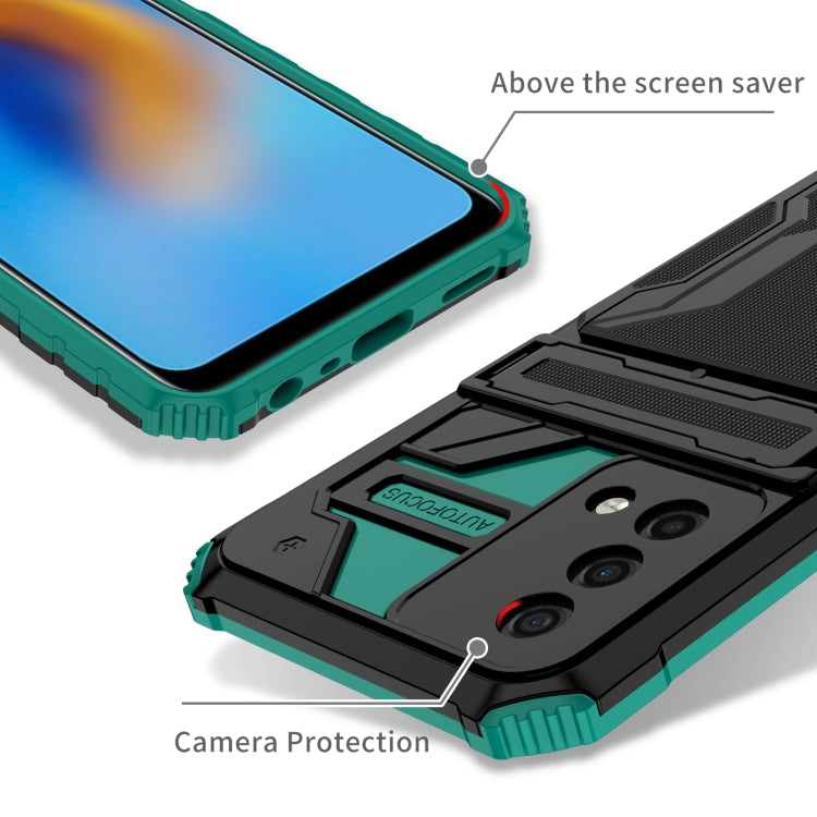 For OPPO A74 Kickstand Armor Card Wallet Phone Case