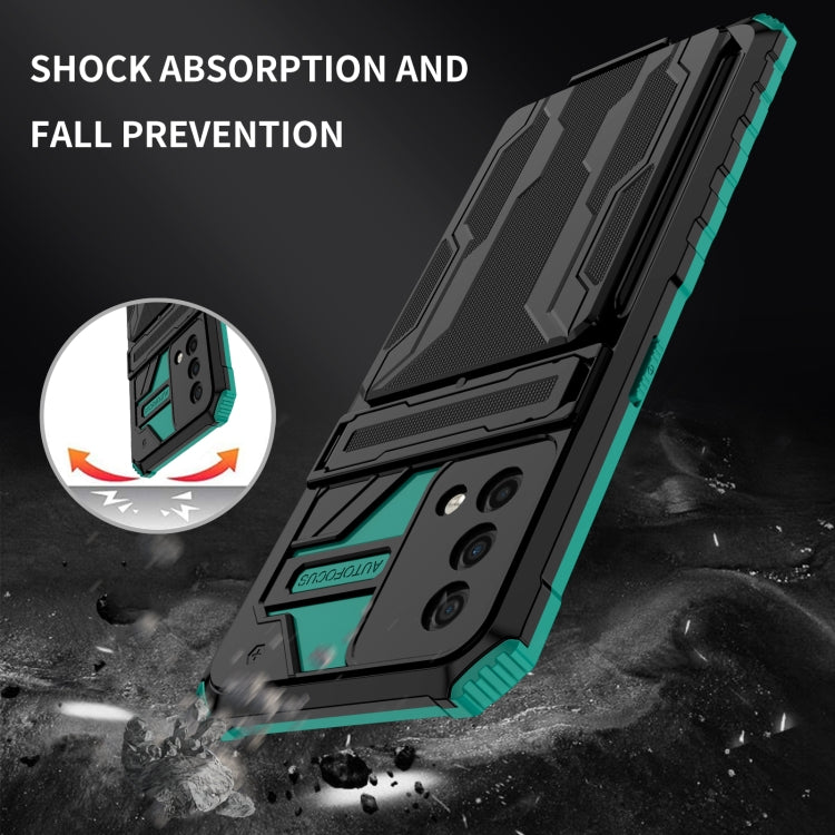 For OPPO A74 Kickstand Armor Card Wallet Phone Case