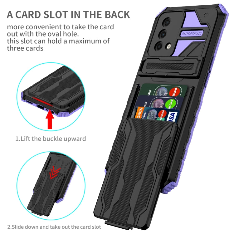 For OPPO A74 Kickstand Armor Card Wallet Phone Case
