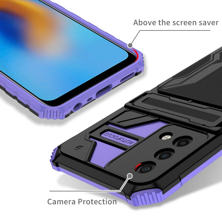 For OPPO A74 Kickstand Armor Card Wallet Phone Case