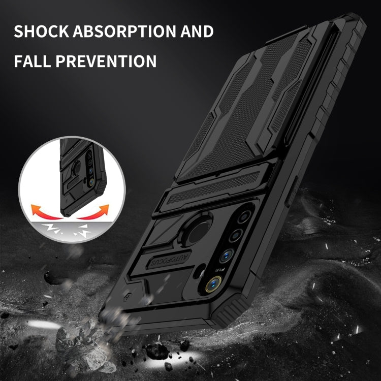 For OPPO Realme 5 / 5i / C3 Kickstand Armor Card Wallet Phone Case