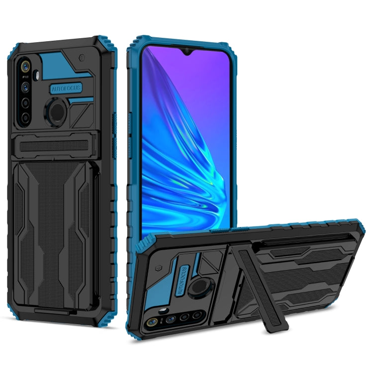 For OPPO Realme 5 / 5i / C3 Kickstand Armor Card Wallet Phone Case