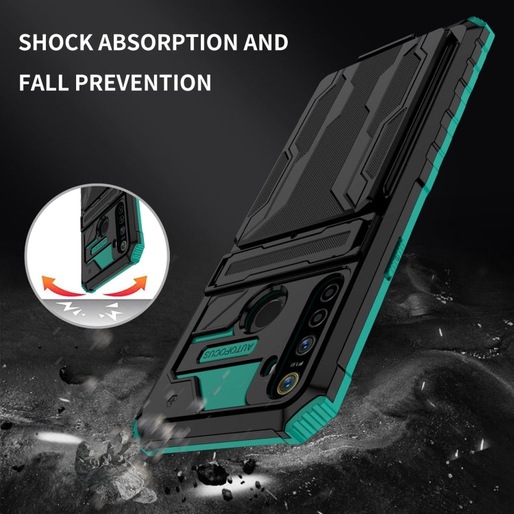 For OPPO Realme 5 / 5i / C3 Kickstand Armor Card Wallet Phone Case