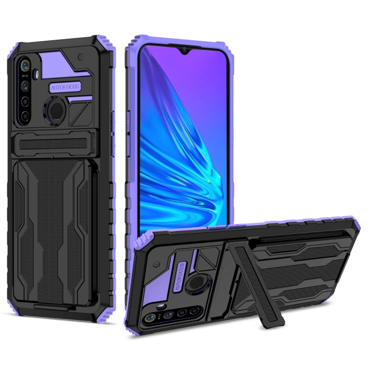 For OPPO Realme 5 / 5i / C3 Kickstand Armor Card Wallet Phone Case
