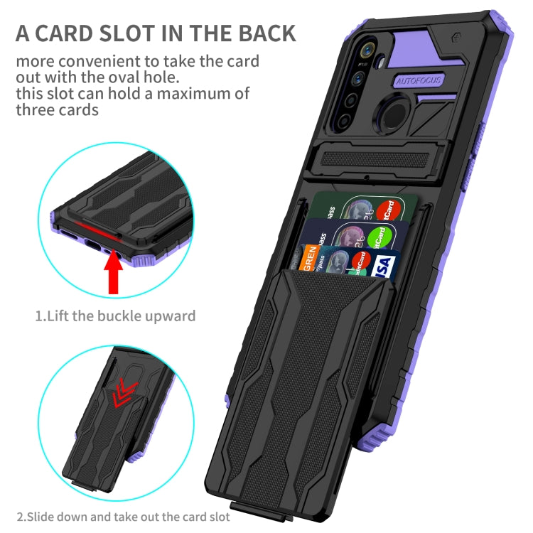 For OPPO Realme 5 / 5i / C3 Kickstand Armor Card Wallet Phone Case