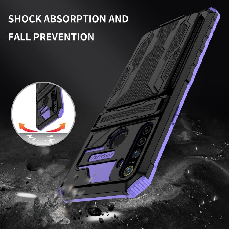 For OPPO Realme 5 / 5i / C3 Kickstand Armor Card Wallet Phone Case