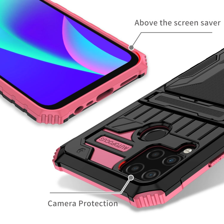 For OPPO Realme C15 Kickstand Armor Card Wallet Phone Case