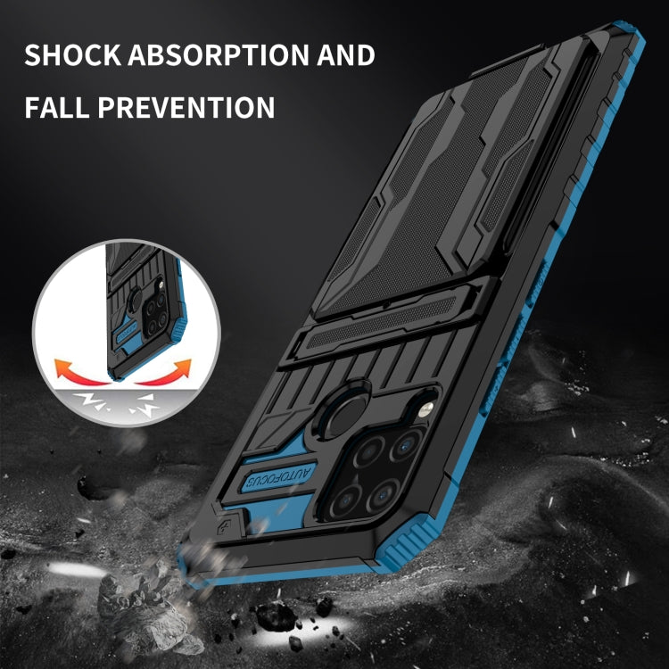 For OPPO Realme C15 Kickstand Armor Card Wallet Phone Case
