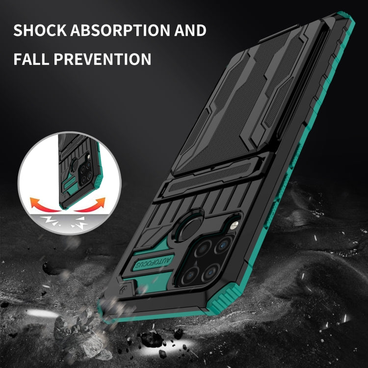 For OPPO Realme C15 Kickstand Armor Card Wallet Phone Case