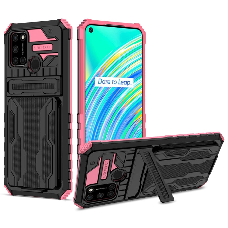 For OPPO Realme C17 Kickstand Armor Card Wallet Phone Case