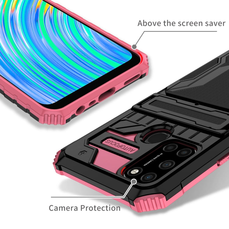 For OPPO Realme C17 Kickstand Armor Card Wallet Phone Case