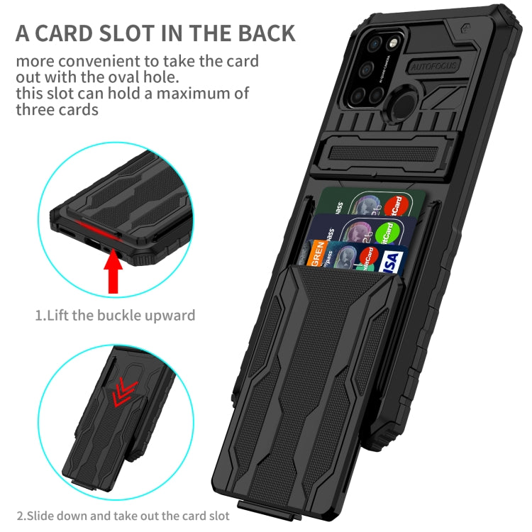 For OPPO Realme C17 Kickstand Armor Card Wallet Phone Case