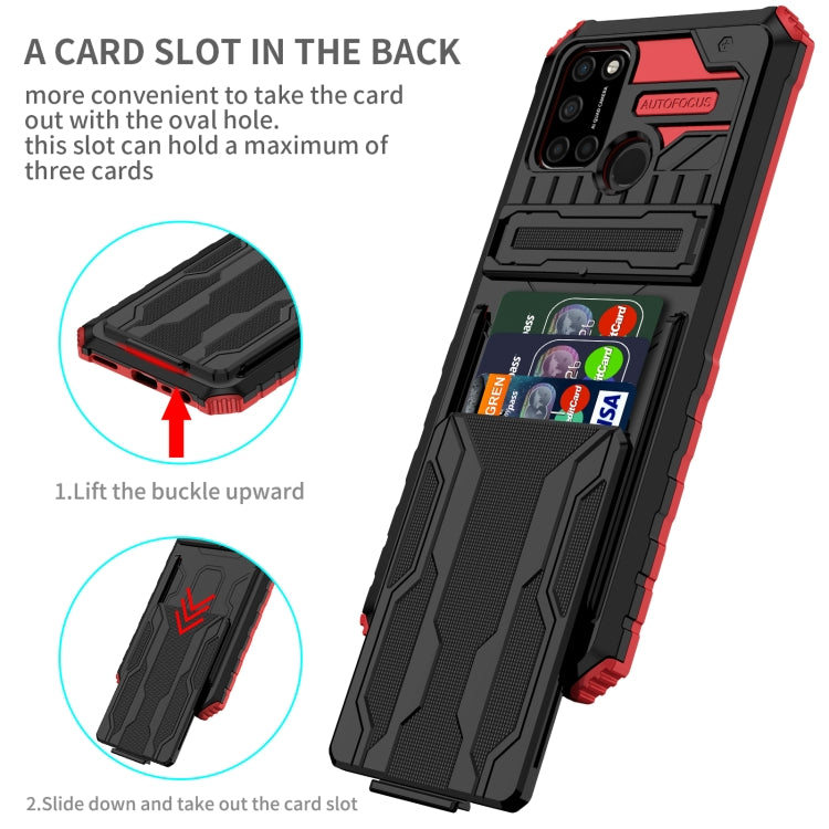 For OPPO Realme C17 Kickstand Armor Card Wallet Phone Case