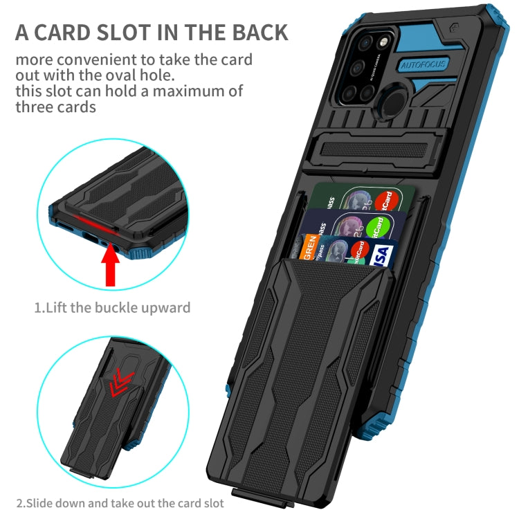 For OPPO Realme C17 Kickstand Armor Card Wallet Phone Case