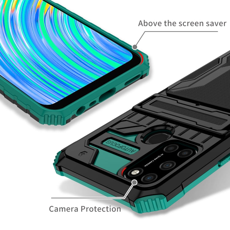 For OPPO Realme C17 Kickstand Armor Card Wallet Phone Case