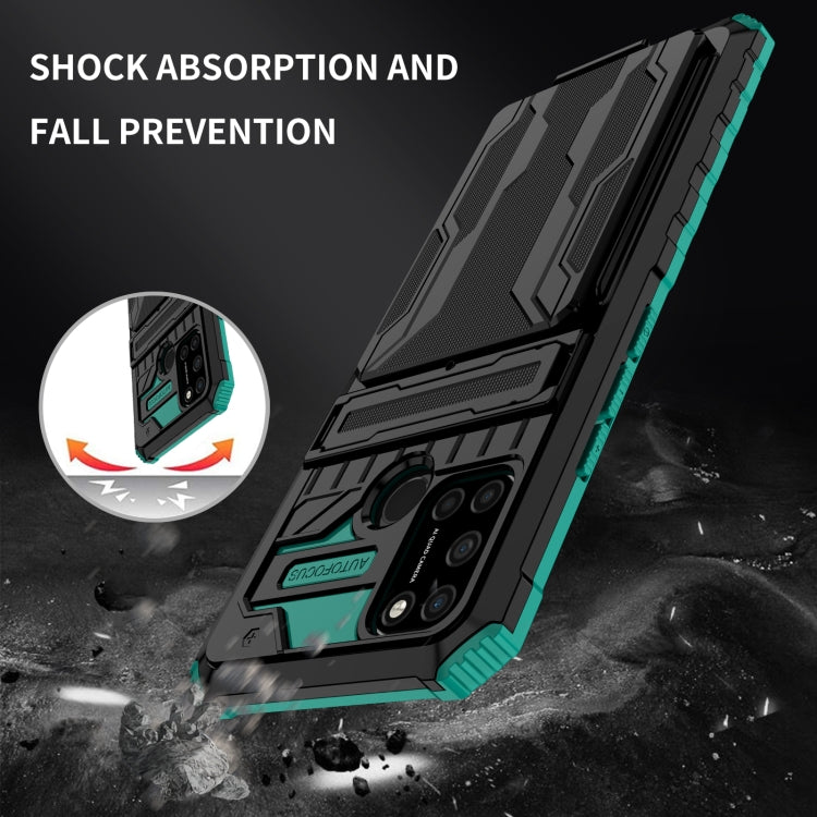 For OPPO Realme C17 Kickstand Armor Card Wallet Phone Case