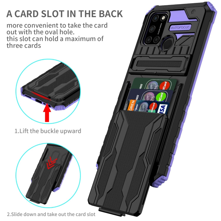 For OPPO Realme C17 Kickstand Armor Card Wallet Phone Case