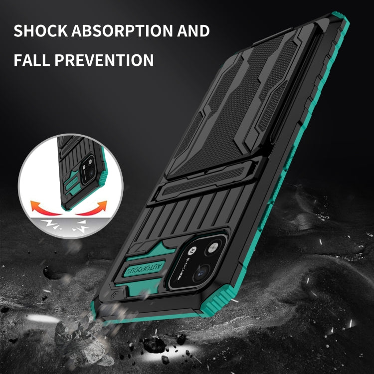 For OPPO Realme C20 Kickstand Armor Card Wallet Phone Case
