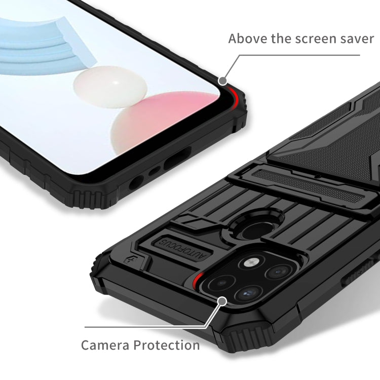 For OPPO Realme C21 Kickstand Armor Card Wallet Phone Case