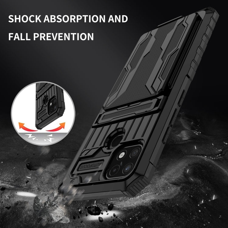 For OPPO Realme C21 Kickstand Armor Card Wallet Phone Case