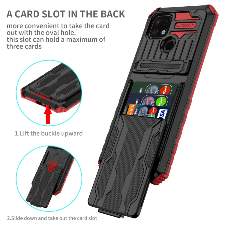 For OPPO Realme C21 Kickstand Armor Card Wallet Phone Case