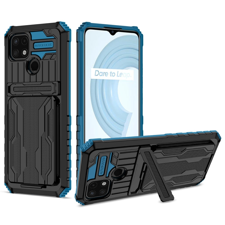 For OPPO Realme C21 Kickstand Armor Card Wallet Phone Case