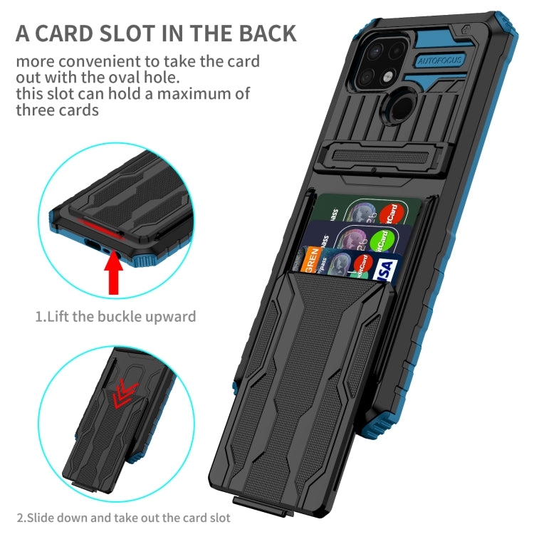For OPPO Realme C21 Kickstand Armor Card Wallet Phone Case