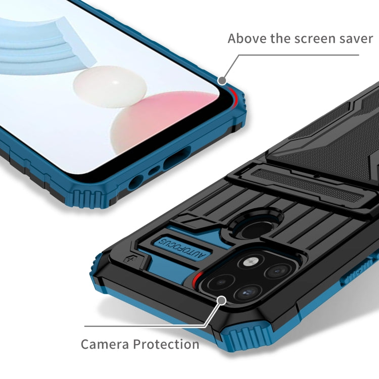 For OPPO Realme C21 Kickstand Armor Card Wallet Phone Case