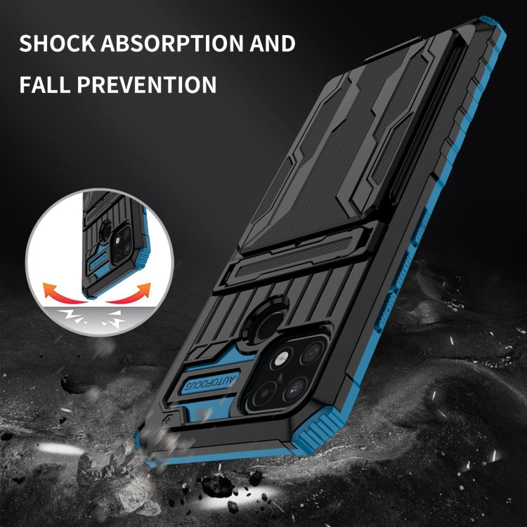 For OPPO Realme C21 Kickstand Armor Card Wallet Phone Case
