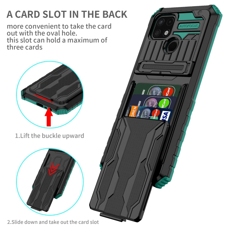 For OPPO Realme C21 Kickstand Armor Card Wallet Phone Case