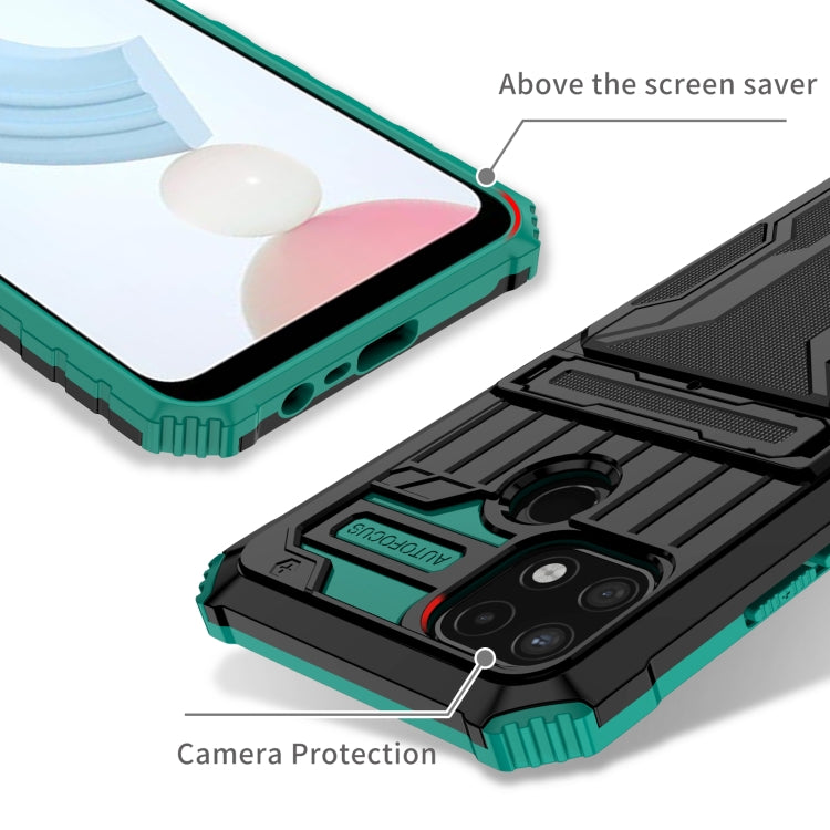 For OPPO Realme C21 Kickstand Armor Card Wallet Phone Case