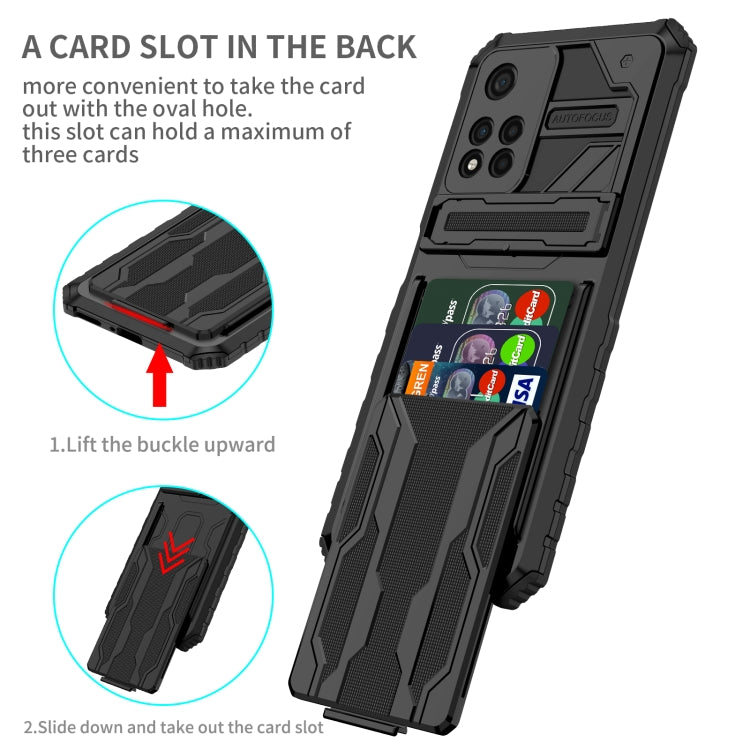 For Xiaomi Redmi Note 11 Pro Kickstand Armor Card Wallet Phone Case