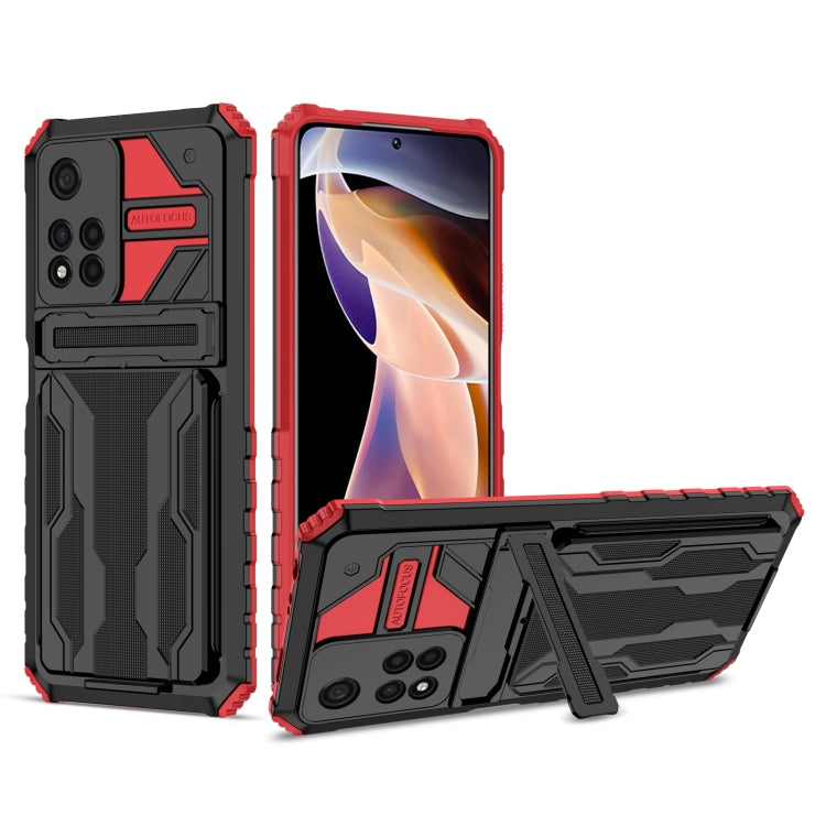 For Xiaomi Redmi Note 11 Pro Kickstand Armor Card Wallet Phone Case