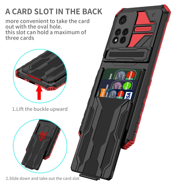 For Xiaomi Redmi Note 11 Pro Kickstand Armor Card Wallet Phone Case