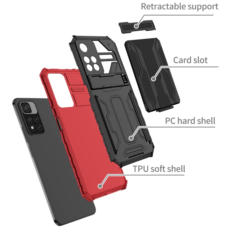 For Xiaomi Redmi Note 11 Pro Kickstand Armor Card Wallet Phone Case