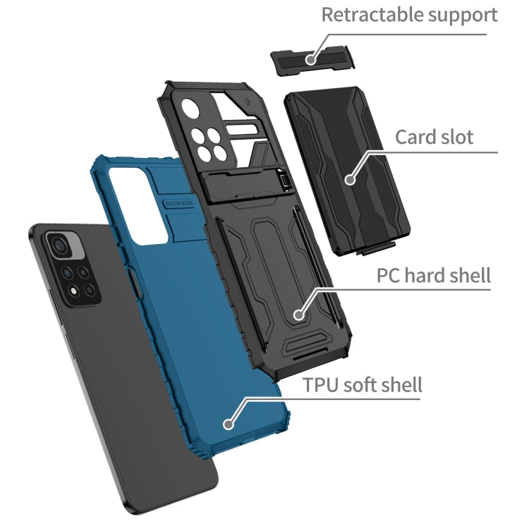 For Xiaomi Redmi Note 11 Pro Kickstand Armor Card Wallet Phone Case