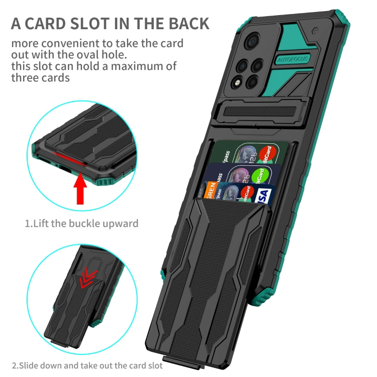 For Xiaomi Redmi Note 11 Pro Kickstand Armor Card Wallet Phone Case