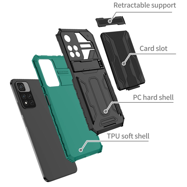 For Xiaomi Redmi Note 11 Pro Kickstand Armor Card Wallet Phone Case