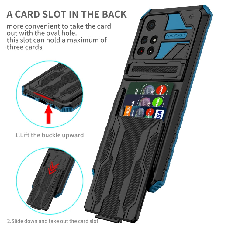 For Xiaomi Redmi Note 11 5G/Poco M4 Pro 5G Kickstand Armor Card Wallet Phone Case