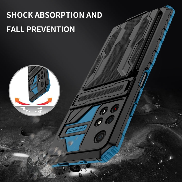 For Xiaomi Redmi Note 11 5G/Poco M4 Pro 5G Kickstand Armor Card Wallet Phone Case