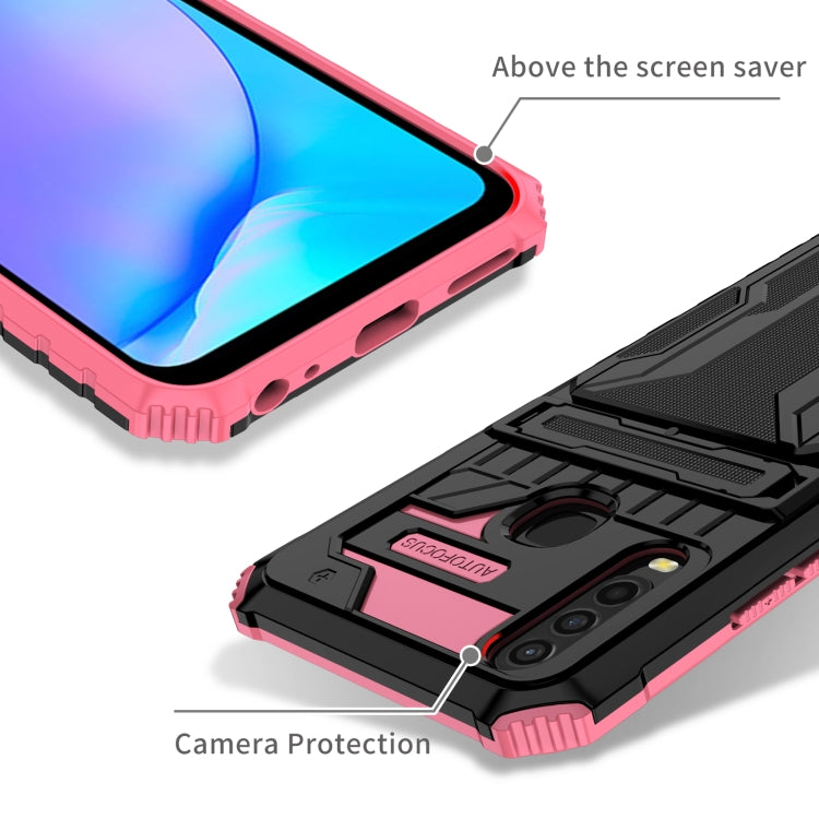 For vivo Y17 Armor Card PC + TPU Shockproof Phone Case with Card Slot & Invisible Holder