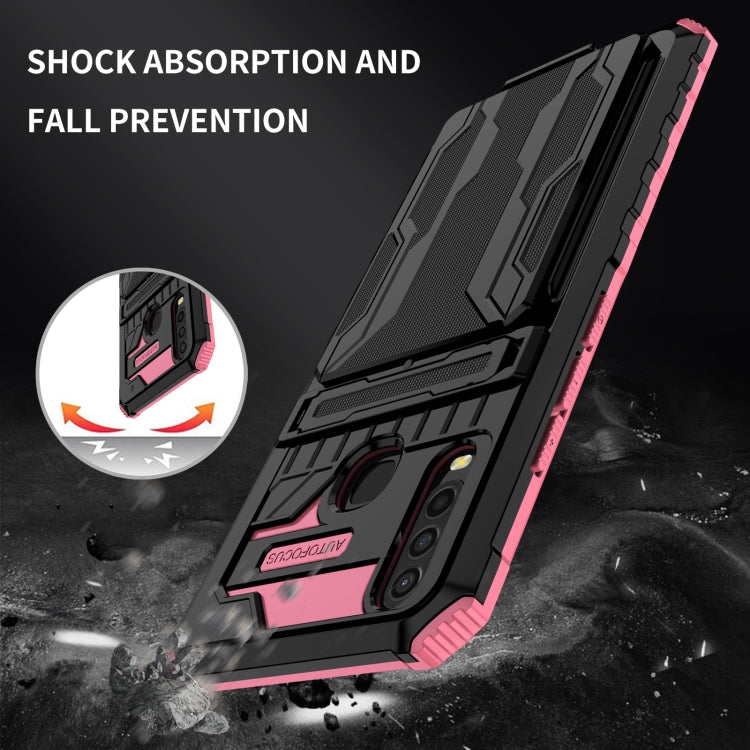 For vivo Y17 Armor Card PC + TPU Shockproof Phone Case with Card Slot & Invisible Holder