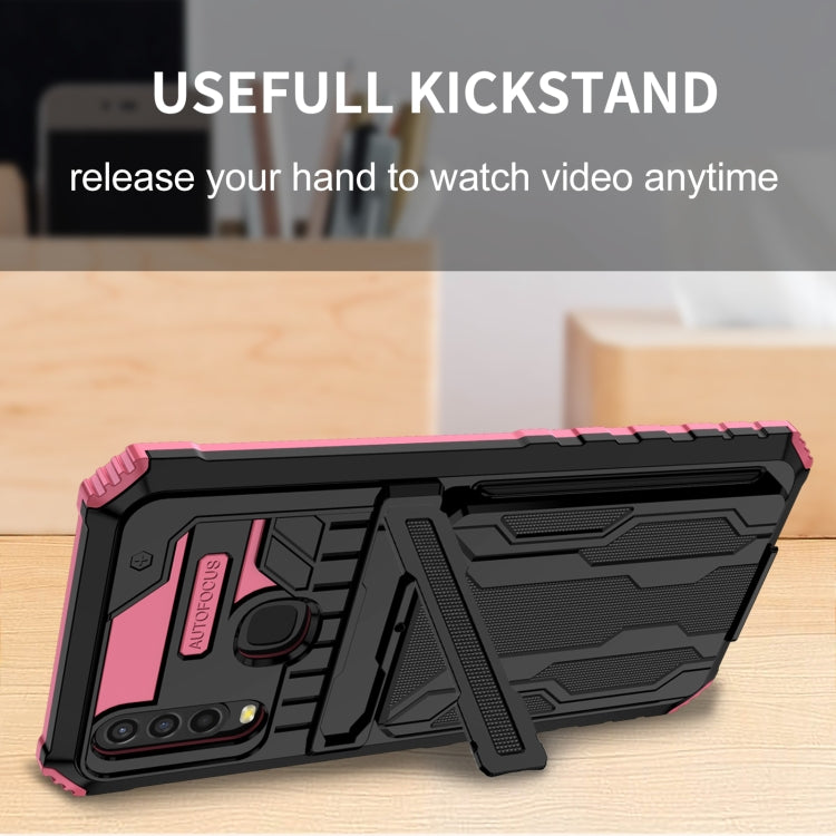 For vivo Y17 Armor Card PC + TPU Shockproof Phone Case with Card Slot & Invisible Holder