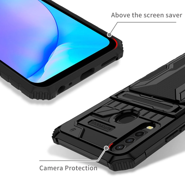 For vivo Y17 Armor Card PC + TPU Shockproof Phone Case with Card Slot & Invisible Holder