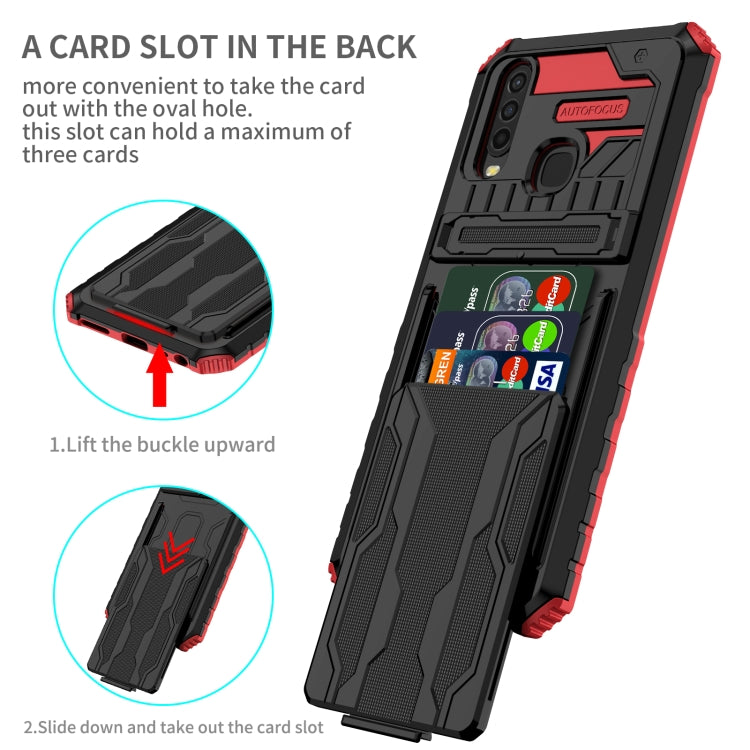 For vivo Y17 Armor Card PC + TPU Shockproof Phone Case with Card Slot & Invisible Holder