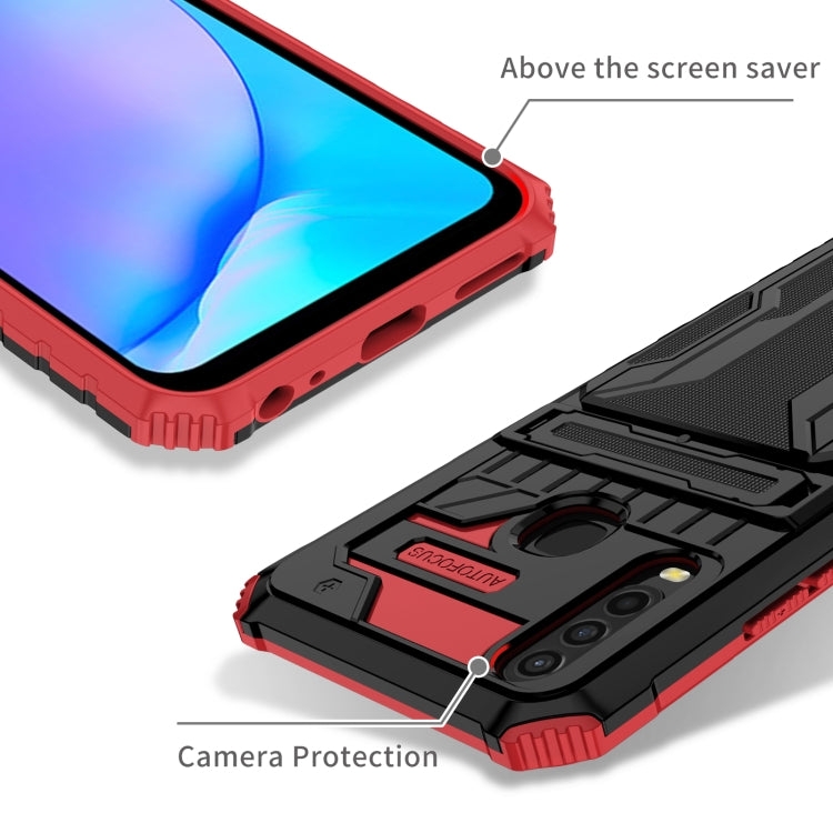 For vivo Y17 Armor Card PC + TPU Shockproof Phone Case with Card Slot & Invisible Holder