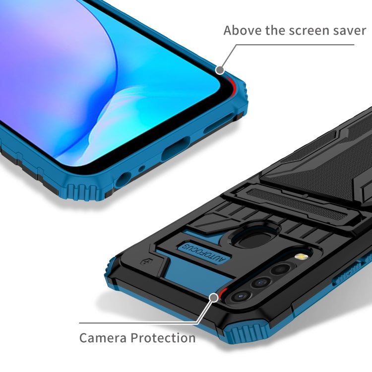 For vivo Y17 Armor Card PC + TPU Shockproof Phone Case with Card Slot & Invisible Holder