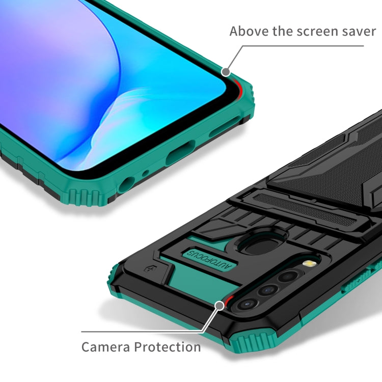 For vivo Y17 Armor Card PC + TPU Shockproof Phone Case with Card Slot & Invisible Holder