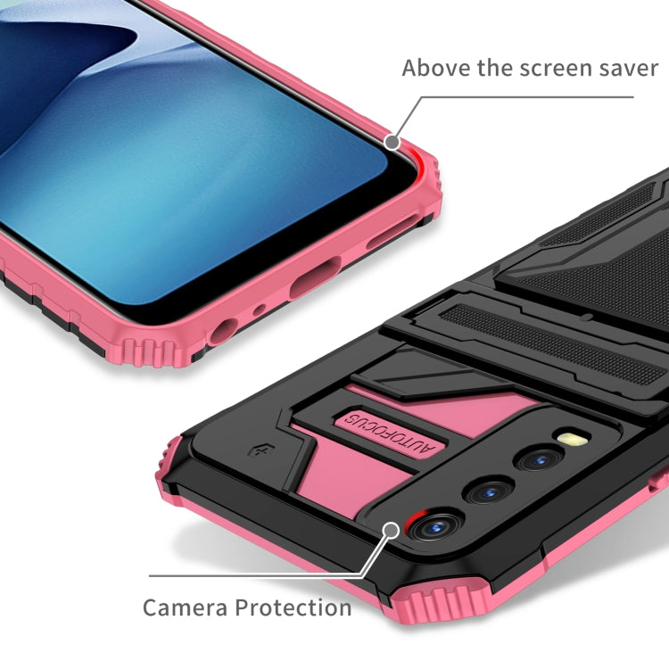 For vivo Y20 Armor Card PC + TPU Shockproof Phone Case with Card Slot & Invisible Holder