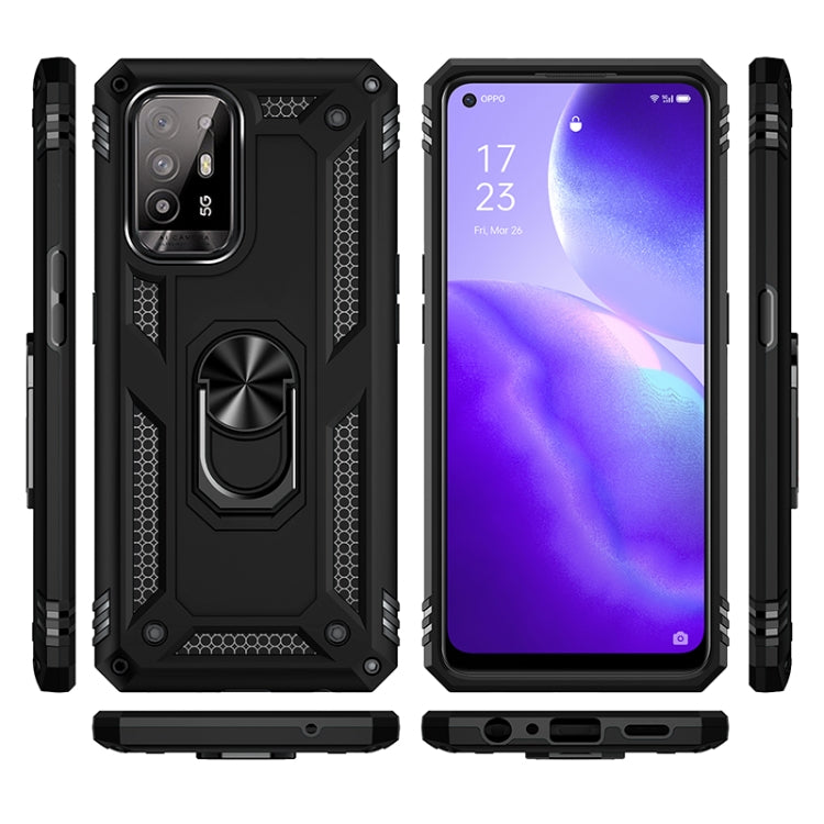 For OPPO Reno5 Z Shockproof TPU + PC Phone Protective Case with 360 Degree Rotating Holder